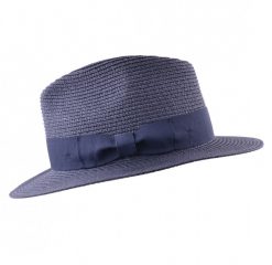 navy blue summer fedora hat