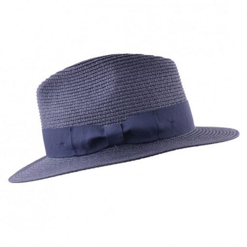navy blue summer fedora hat