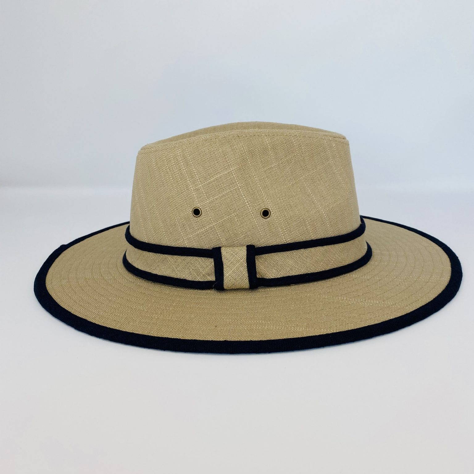 Harrow Linen Mens Natural Summer Fedora Hat Rose and Bows