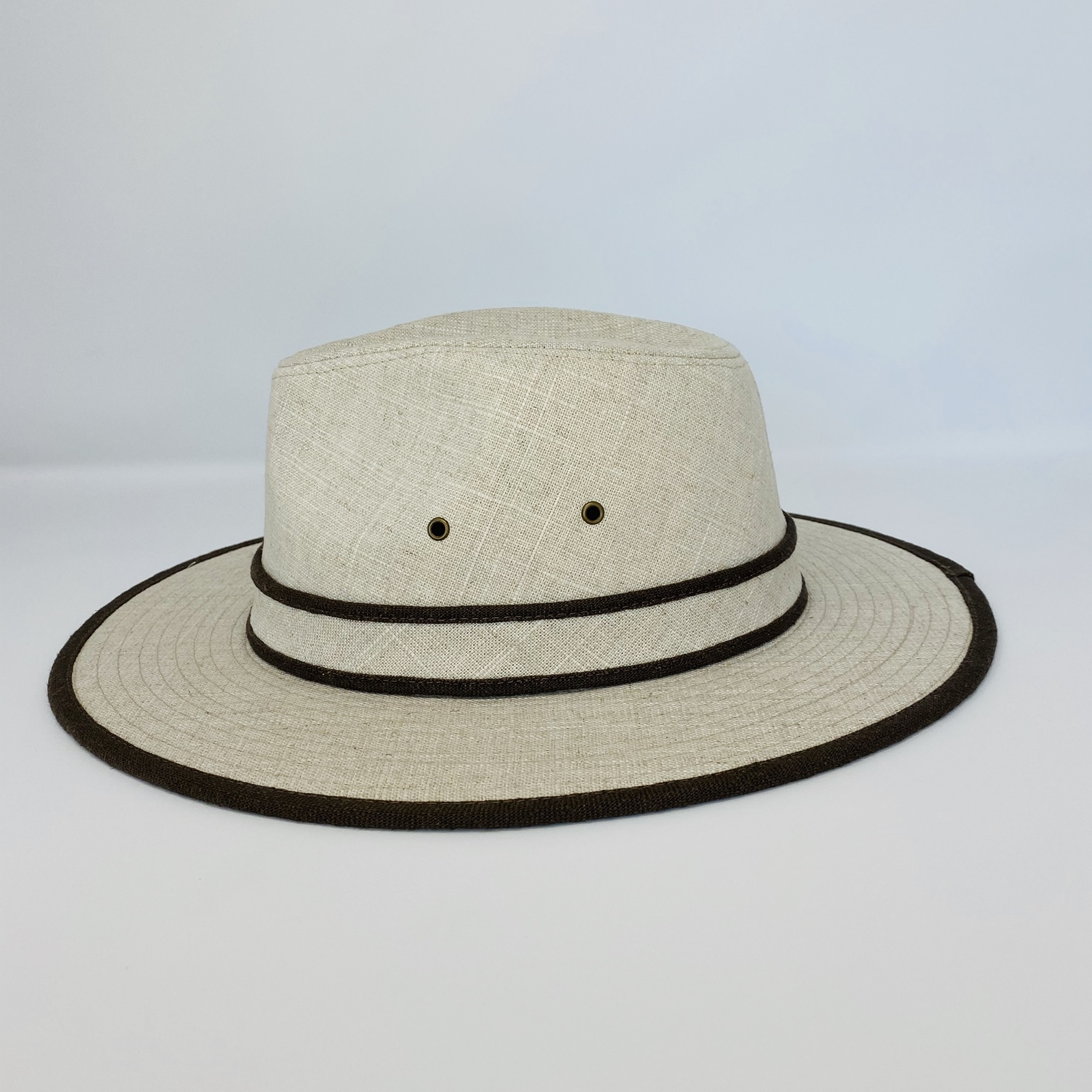 Harrow Linen Mens Natural Summer Fedora Hat - Rose and Bows