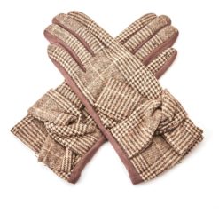 camel tweed gloves
