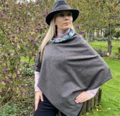 lightweight tweed poncho cape rose and bows