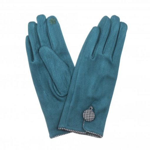 Teal-tweed-button-gloves