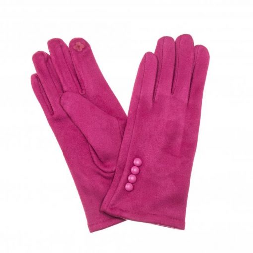 Fuchsia-pink-button-gloves