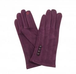 Plum-button-gloves